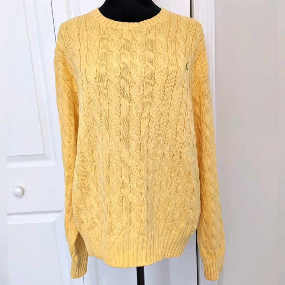 Polo Ralph Lauren Cable-knit  cotton crewneck sweater. Unisex
